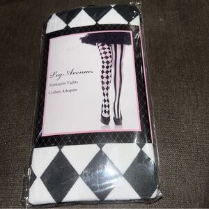 Leg Avenue Black and White Harlequin Tights